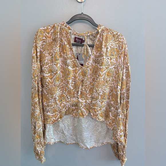 NWT Avani del amour floral hi low top size S with tie front orange and pink - Picture 1 of 15